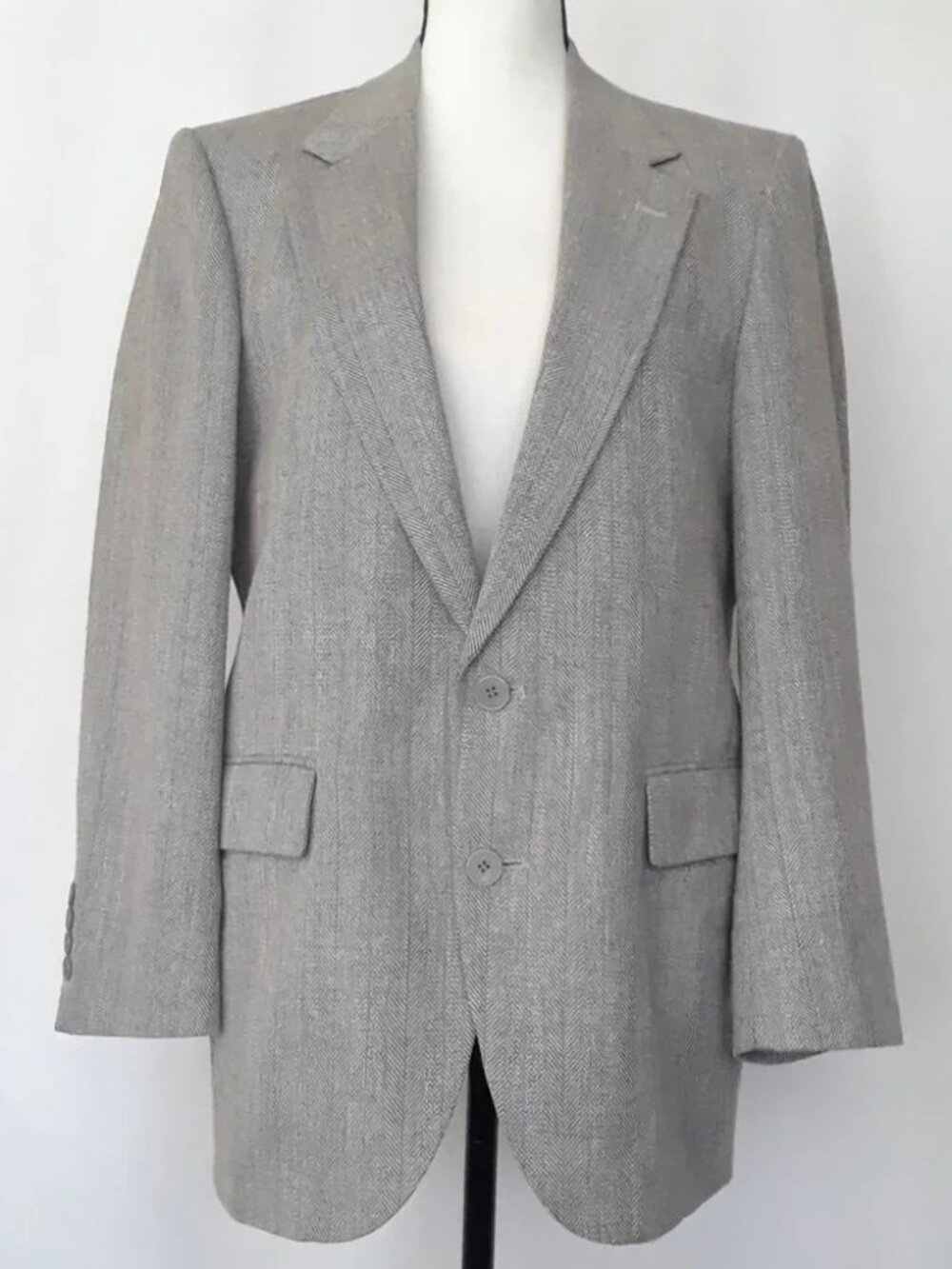 Report Eagle Clothes Silver Herringbone Single Vent Coat